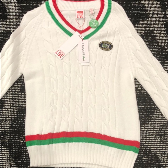 Supreme Other - SS 17 Supreme x Lacoste Tennis Sweater White